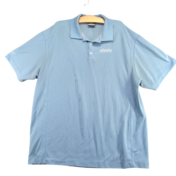 Nike Dri-Fit Men's Xfinity Golf Polo Shirt Blue 2XL XXL Short Sleeve Polyester - Picture 1 of 16